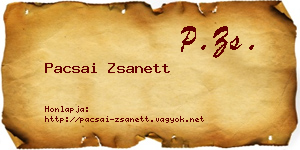 Pacsai Zsanett névjegykártya